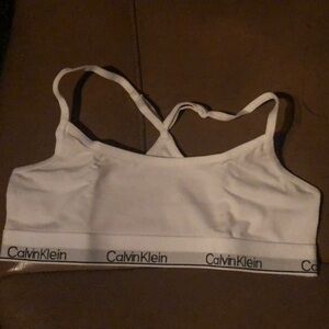 Calvin Klein White Logo Band Bra